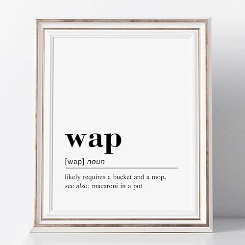 Wap Definition, Wap Print, Wap Gift, Wap Sign, Dictionary Art, Dorm Room Gift, Fuuny Home Decor, Wap Wall Art, 8x10 inch No Frame