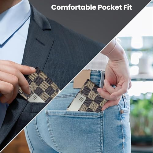 Image of Mini2buy Customized Name Engraved Card Holder for Credit, Debit, ATM, and Business Visiting Cards from Premium Stainless Steel Size Ideal for Personal use or Corporate Gifting (Bronze)