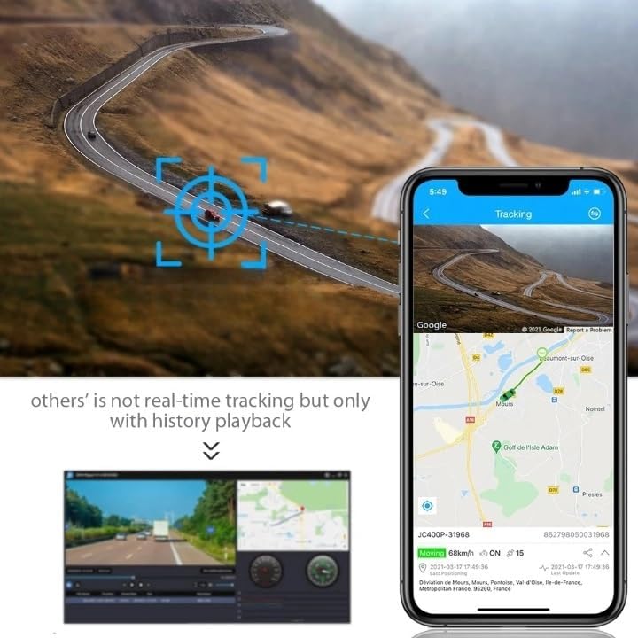 Phone showing vehicle tracking map