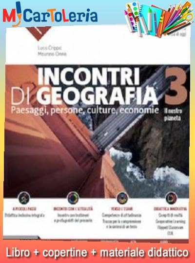 INCONTRI DI GEOGRAFIA 3° + ATLANTE 3° + DVD 3° (9788868894221) + copertine + Il tuo libro scolastico copertinato con articoli di cartoleria per la scuo