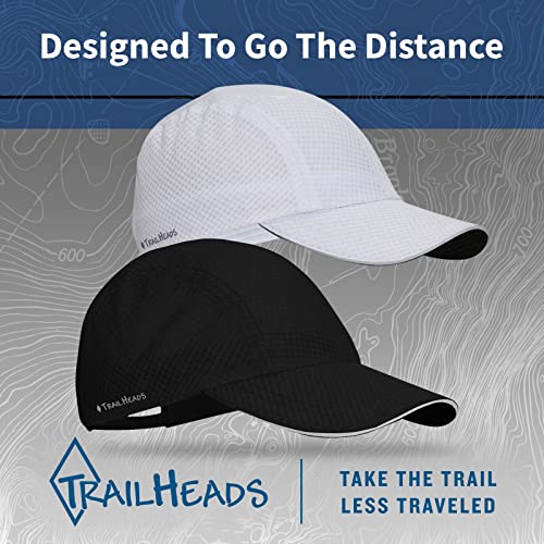 TrailHeads Performance Mens Running Hat - Lightweight, Quick Dry Workout Hats for Men - Athletic Sports Cap for Tennis, Gym