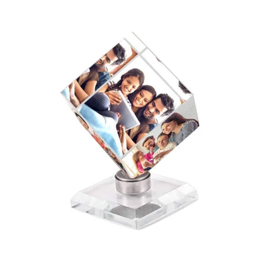 Custom Photo Frames Personalized Crystal Picture Frame, Rubik's Cube Keepsake Gift for Family
