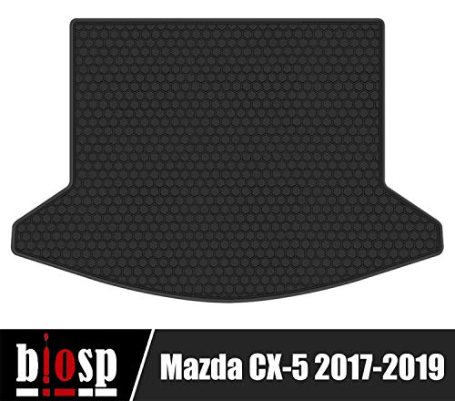 Biosp Car Rear Cargo Liner For Mazda Cx-5 Cx5 2017 2018 2019 Trunk Mat All Weather Rubber Carpet Black Heavy Duty Custom Fit-Odorless Waterproof #TOP1