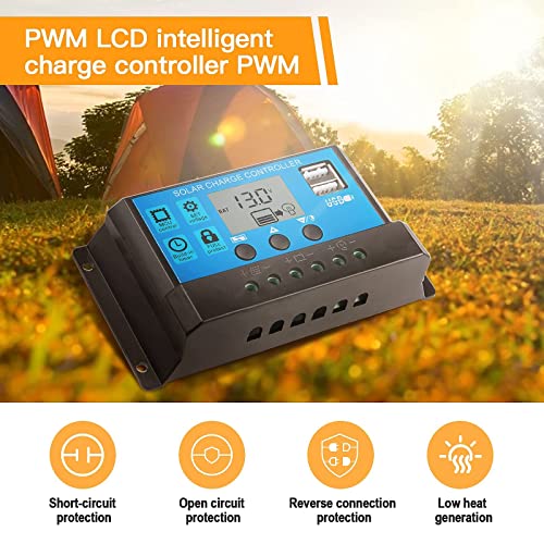 Wosilicon Solar Panel Kit Portable 20W 12V Monocrystalline, With 10A Solar Charge Controller And Extension Cable With Battery Clips For Home Outdoor Lights Rv Camping Blink Outdoor Camera Generators #TOP5