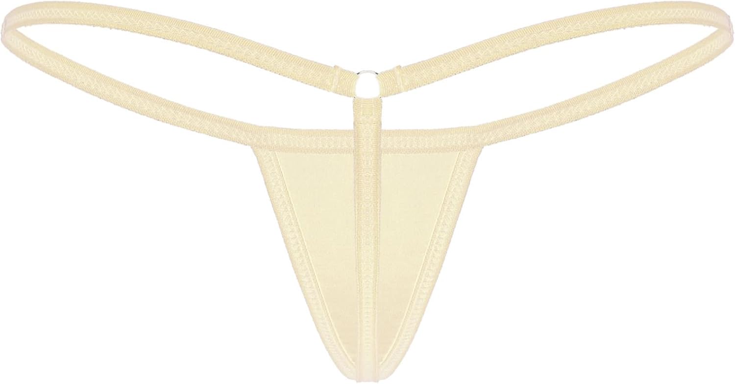 FEESHOW Womens Sexy Low Waist Thong T Pants Underwear Panties Micro Mini G-String Lingerie Panty