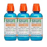 The Breath Co. Enjuague Bucal Fresh Breath Oxigenante – Formulado por Dentistas – Ayuda contra la Halitosis – Sin Alcohol – Sabor Menta Fuerte – 500 ml – Pack de 3