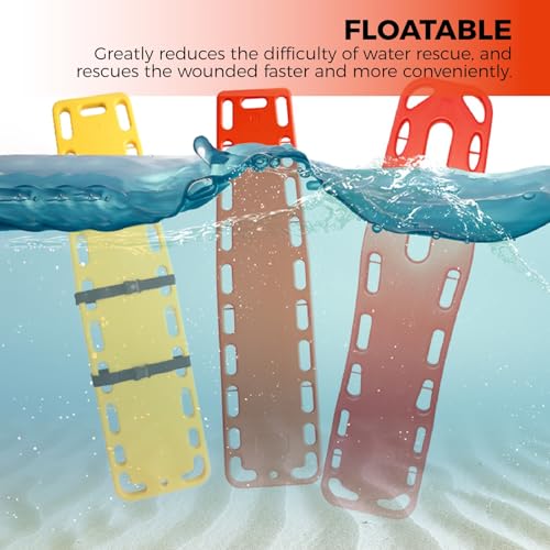 Planche dorsale portable pour immobilisation avec sangles de civière orange