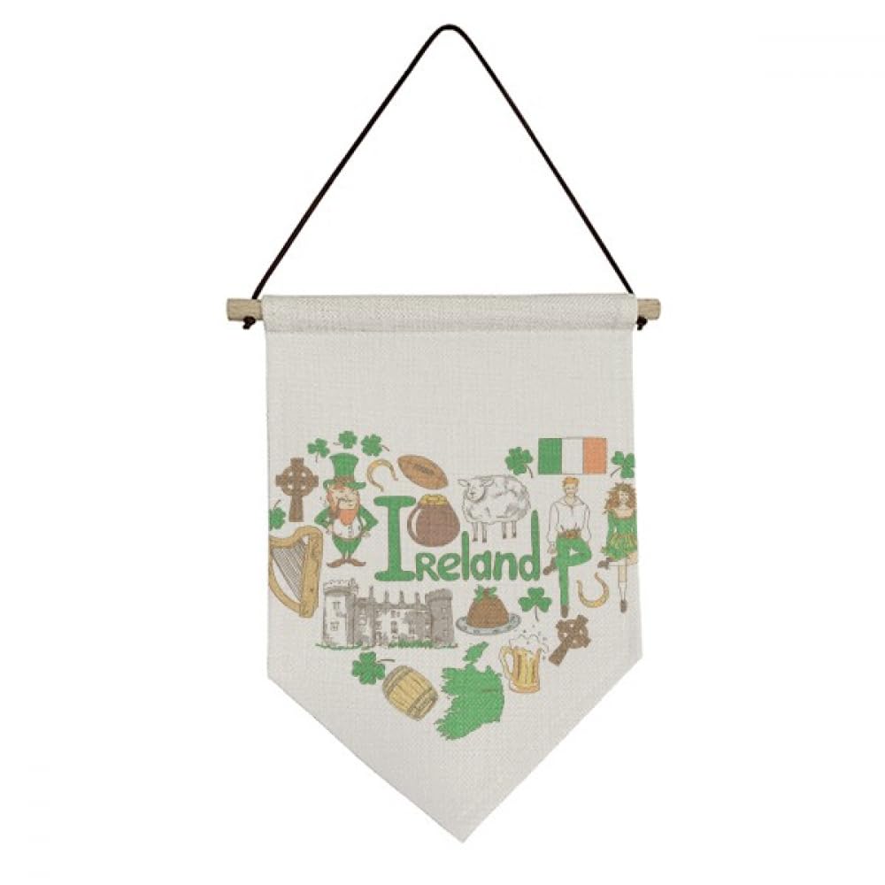 Drapeau Irlande Love Heart en toile suspendre décoration murale
