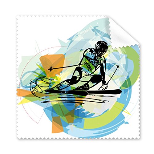 Chiffon de nettoyage ski freestyle aquarelle essuie-lunettes 5pcs