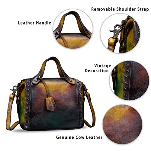 Genuine Leather Purses and Handbags for Women Vintage Handmade Fashion Leather Shoulder Bag Crossbody Satchel with Strap - Image 7