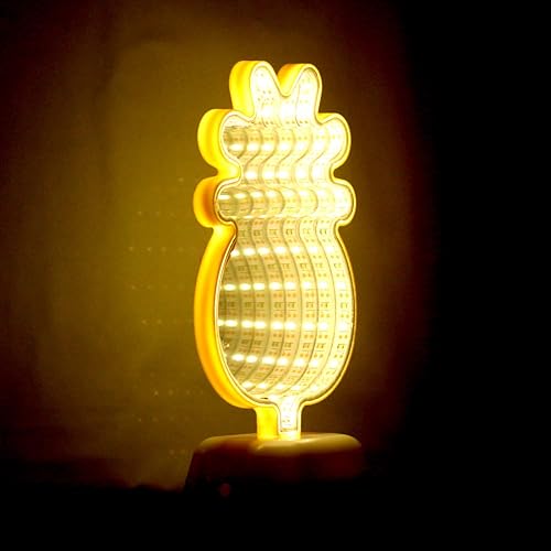 Miniatura 9 de Lámpara Chi-buy de espejo infinito, luz nocturna led, luz de espejo 3D, diseño de flamenco, cactus, piña y estrella, diseño de unicornio, de