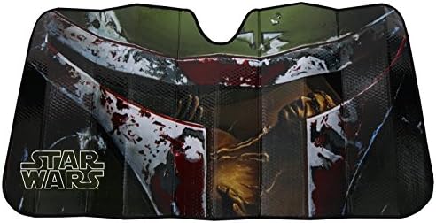 Plasticolor 003720R01 Star Wars Boba Fett Accordion Style Car Truck SUV Front Windshield Sunshade