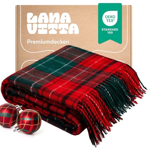 Lanavitta – Wolldecke „Christmas“ – Tagesdecke & Bettüberwurf...