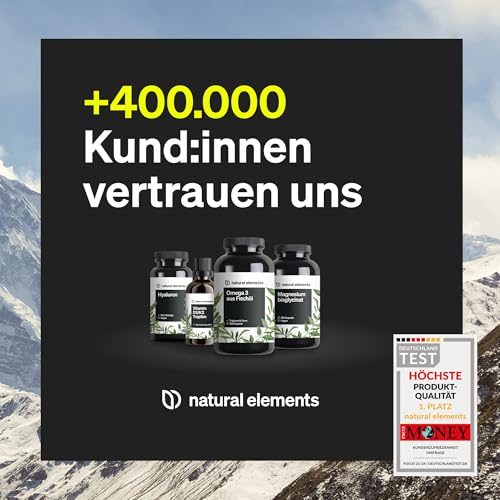 natural elements Mumijo Shilajit Kapseln – hochdosiert 1300mg pro Tagesdosis – 120 Kapseln Shilajit Original aus dem Himalaya – vegan, ohne unnötige Zusätze – in Deutschland produziert & laborgeprüft