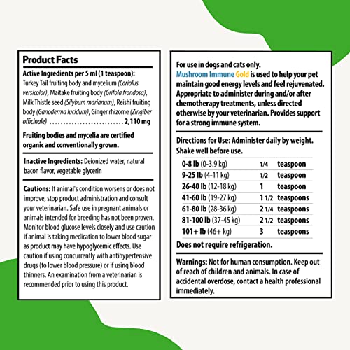 Pet Wellbeing - Mushroom Immune Gold - Natural Alternative Immune Support For Dogs And Cats - 8Oz (237Ml). #TOP5