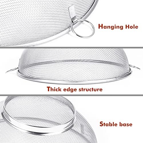 Webake Colander Stainless Steel Large Sieve with Handle 22CM 26CM Fine Mesh Rice Strainer for Kitchen Sink