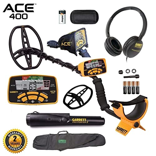 Garrett Ace 400 Metal Detector With Waterproof Coil Pro-Pointer Ii And Carry Bag #TOP1