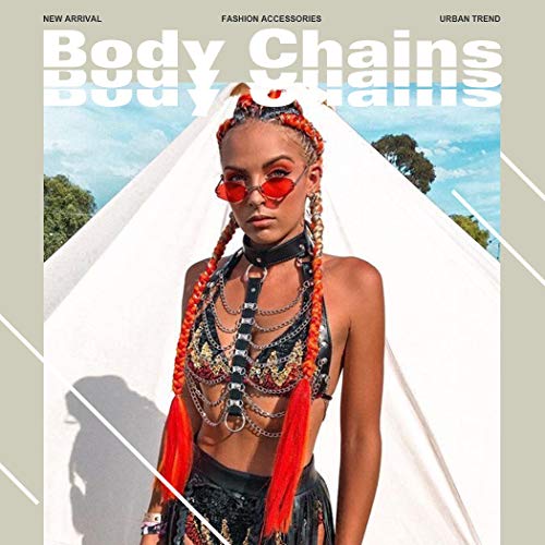 Gemily Punk Leather Waist Chain Black Leg Harness Belt Body Chain Gothic Thigh Harness Cage Body Accessory Jewelry For Women And Girls (Leg Two) #TOP6