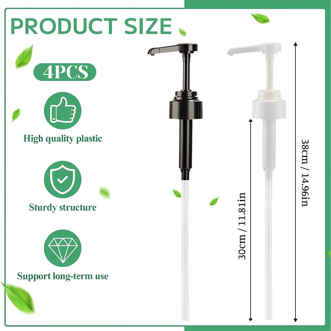 4 Pcs pompa dosatrice pompa dosatrice per sciroppo Dispenser a Pompa, Dosatore per sciroppo, pompa dosatrice, Dispenser Di Sciroppo Per Drink Succhi, Dispenser per Sciroppi, per Bottiglie