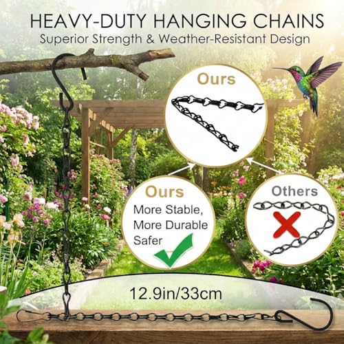 image for NESTURROW Hummingbird Swing & Perch for Outdoor – Rust-Resistant Met