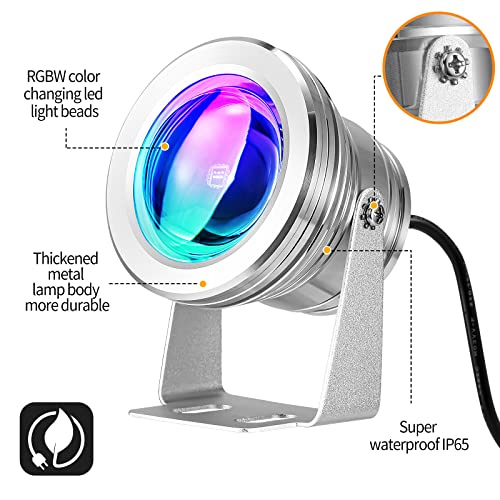 12V Led Underwater Light, Sunsbell 10W Pond Lights Color Changing Submersible Led Lights Garden Fountain Pond Pool Aquarium Light With Remote Control Pond Lights Led Underwater Submersible #TOP5