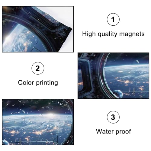 Image of 4 Pack Fluorescent Light Covers for Ceiling Lights Earth planet Cupola International space station Surface Elements this Magnetic Light Filters Diffuser Shade for Classroom Home Office School