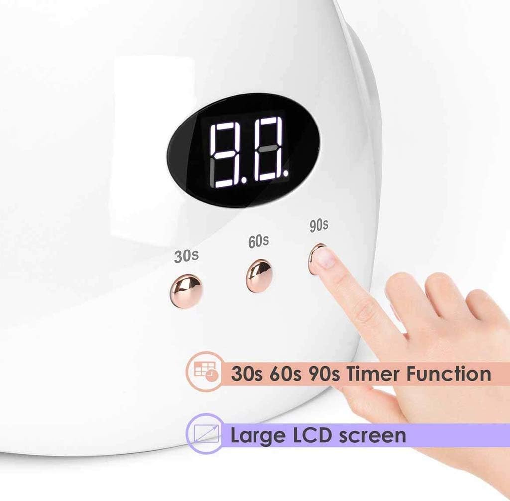 Nail Light，36W Nail Lamp, Portable Nail Dryer Manicure Pedicure Nail Art at Home Fast Safe Nail Polish Curing Lamp