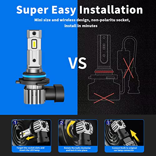 Rimthin 9006/Hb4 Led Headlight Bulbs, 16000 Lm 600% Brighter Hb4 Wireless Led Light Bulbs With Cooling Fan, 6000K Cool White Ip67 Waterproof, Pack Of 2 #TOP5