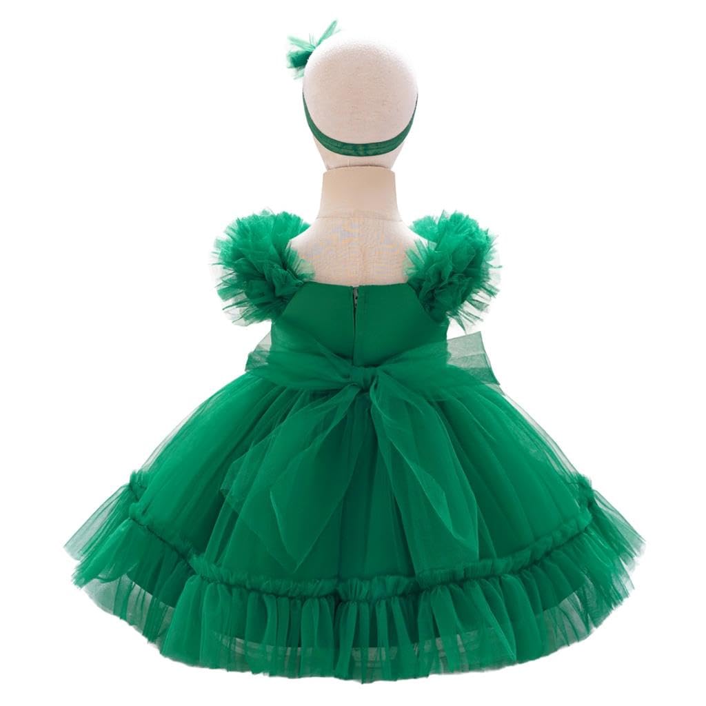 Lito Angels Vestido de Ceremonia de Princesa para Niñas Pequeñas de Tul con Lazo y Diadema para Boda Fiesta Cumpleaños Sesión de Fotos, Talla 74-114, 9 Meses - 3 Años