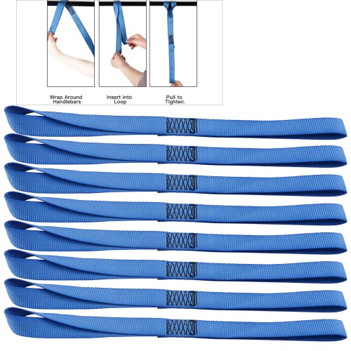 Xstrap Standard Soft Loop Tie-Down Straps - 8Pk 1-1/16 X 18 Inches - 3600Lb Breaking Strength, Loops For Securing Trailering Of Bikes, Atv, Utv, Motorcycles, Scooters, Dirt Bikes, Lawn Equipment, Blue #TOP1
