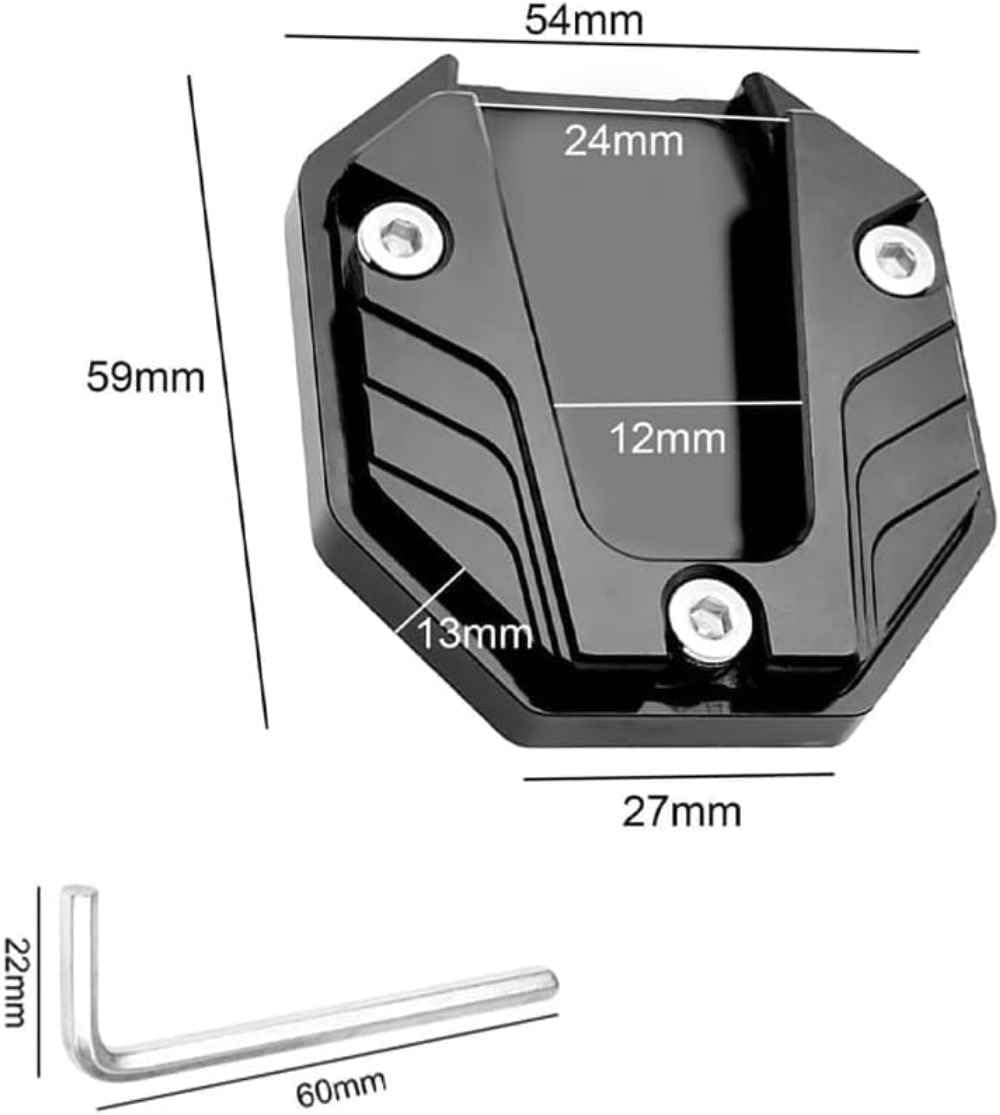 Extensor de Caballete Lateral Moto para AJP PR7 Adventure 650, Placa Ampliadora de Pie Base Antideslizante de Aluminio para Estabilidad al Aparcar,Normal-C/Red