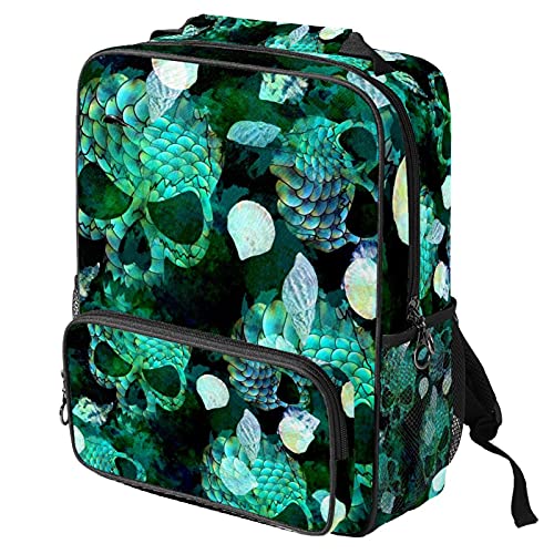 Sac à dos ordinateur portable avec motif crâne coquillage pour femme et homme