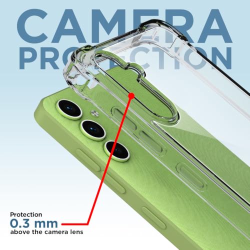 Image of Outlouders Back Cover for Samsung Galaxy A34 5G Clear Transparent PC + TPU Bumper Case with Raised Edges for Shockproof Protection (Transparent)