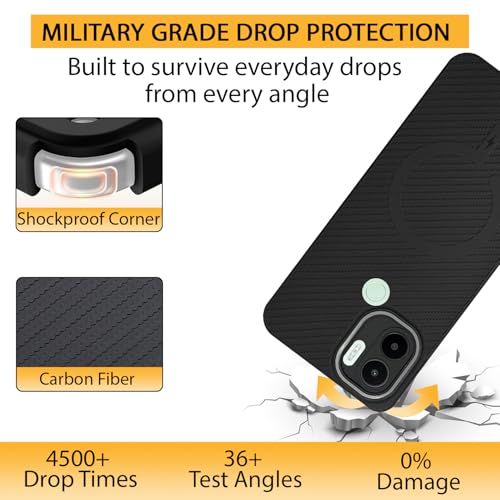 Image of LIRAMARK Rugged Carbon Fibre TPU Armor Silicone Back Cover Case for Redmi A2 Plus | A1 Plus | Poco C50 | Poco C51
