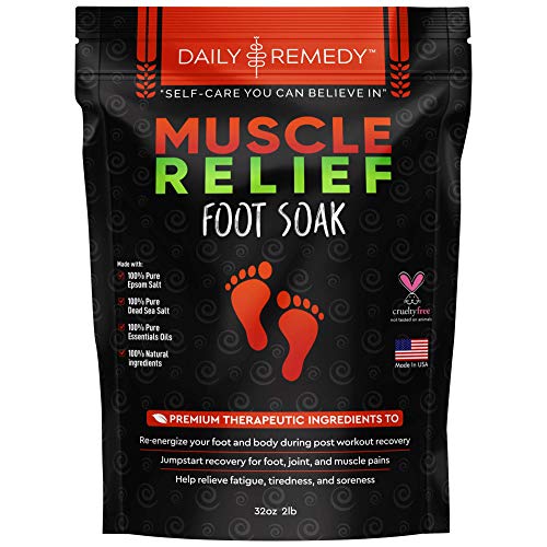 Muscle Relief Foot Soak with Epsom Salt, Made in USA, Soothe Foot Aches