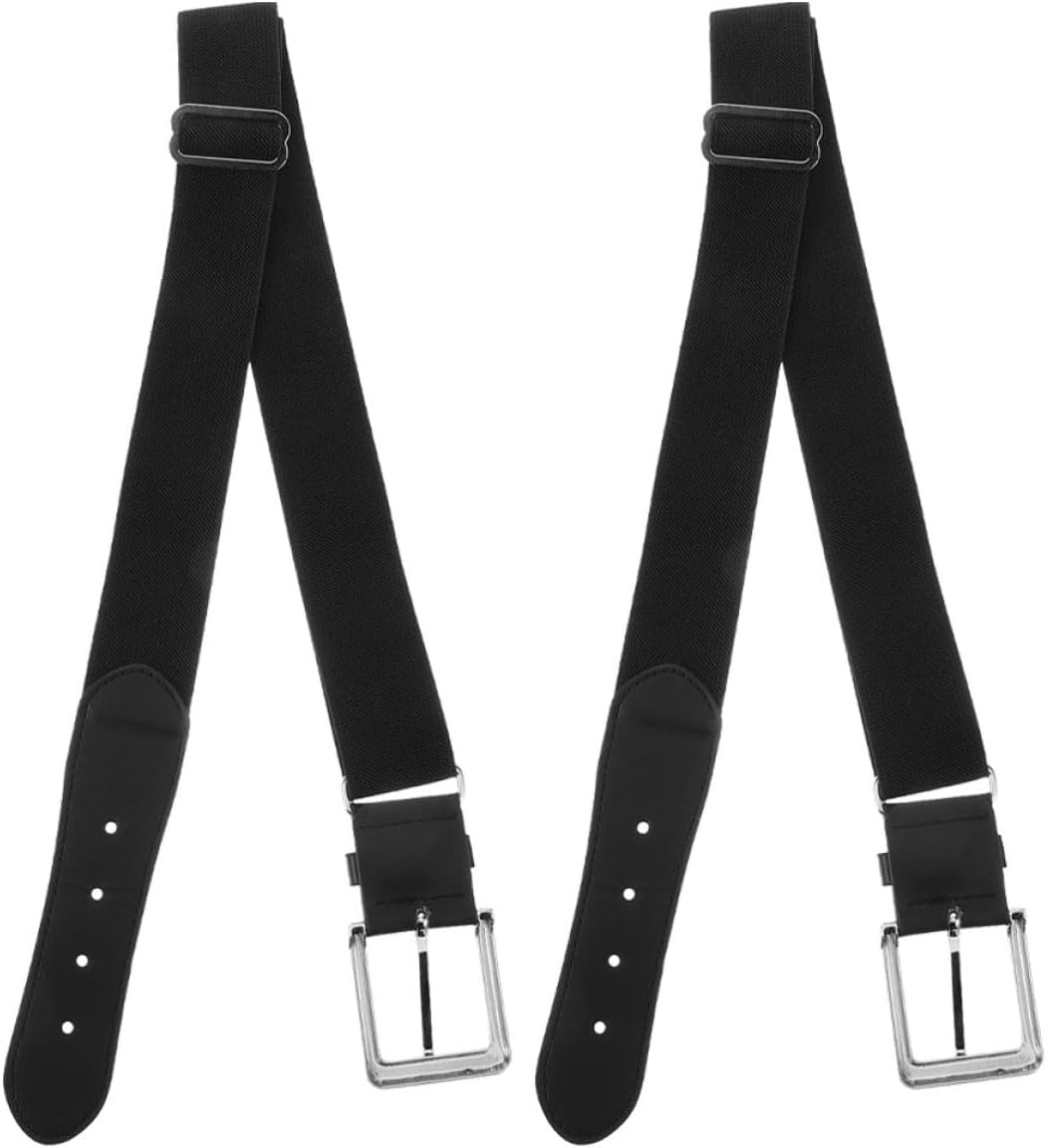MAGICLULU 2pcs Adjustable Baseball Belts for Men and Youth, Elastic Stretch Softball Belt with Protective Function, Black Sports Waistband for Outdoor Team Sports