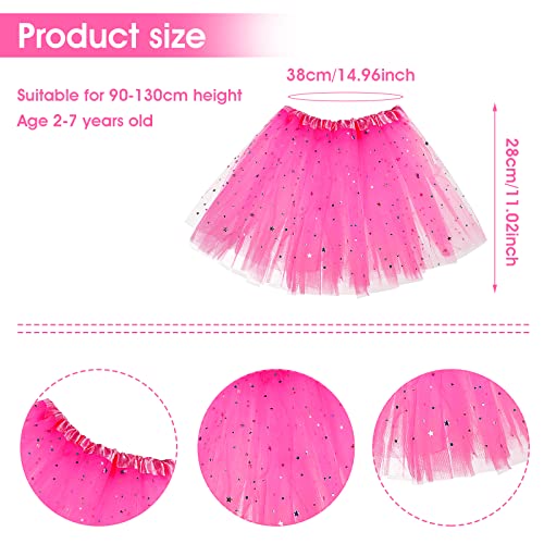 Molain Layered Tutu Skirt Dresses Toddler Dress Fancy Costume Tie Dye Shorts Baby Kids Girls Women Princess Ballet Dance (Dark Pink Star) #TOP1