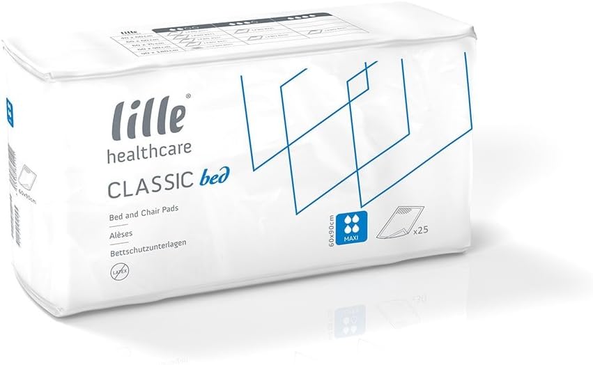 Lille Healthcare Classic Incontinence Bed Pad - Maxi - 60cm x 90cm (1 Pack of 25)