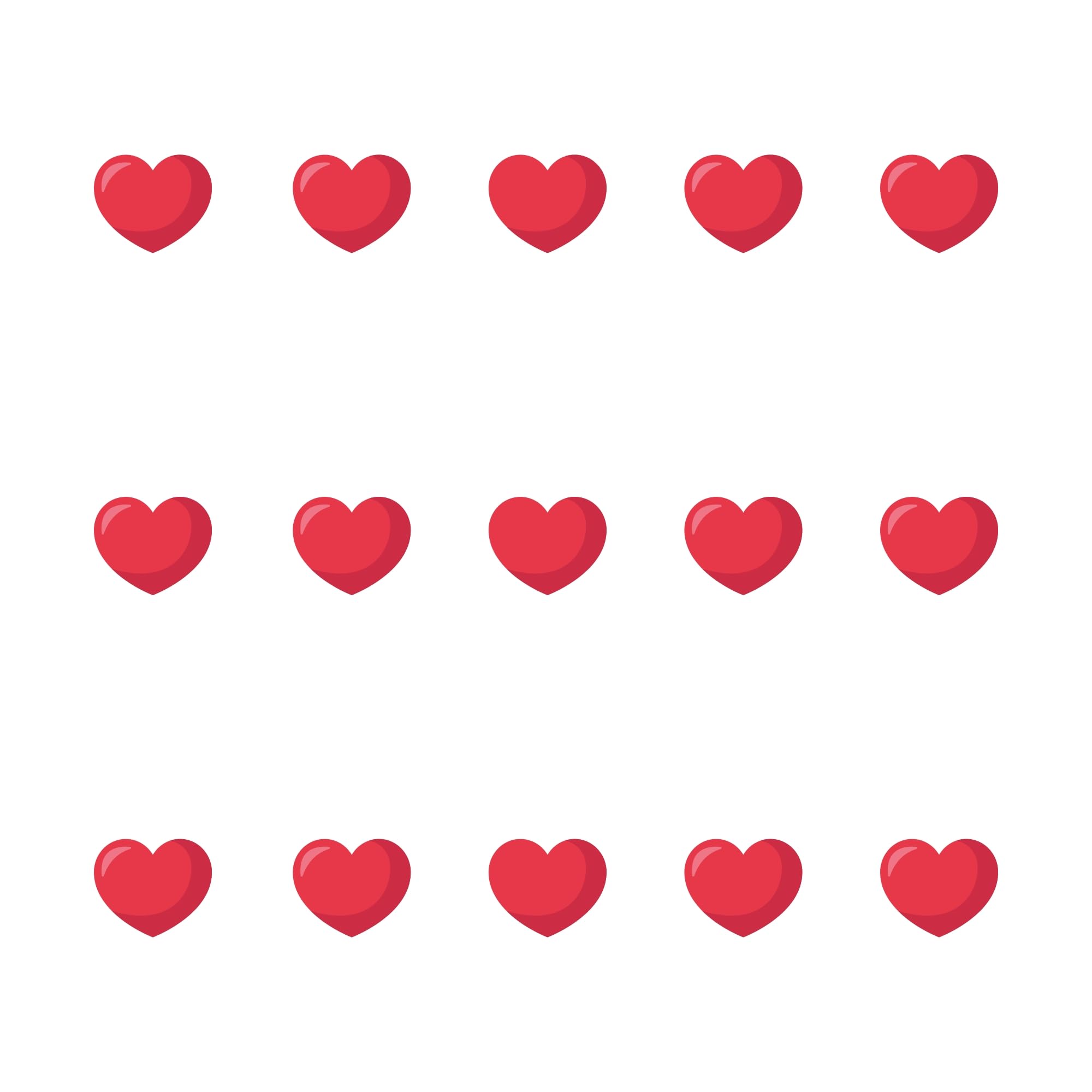 DTF Heat Transfer Stickers/Iron-On Patch Sticker for Garment | Easy Heat Press | Wash Durable | Bright & Sharp Print for Any Fabric | Pack of 15 (Heart)