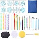 ✿Juego multifunción: el juego de herramientas dispensadoras Mandala es adecuado para arte de uñas, pintura en piedra, cerámica, papel de lienzo, arte en relieve de flores, decoración de dulces suaves, etc.