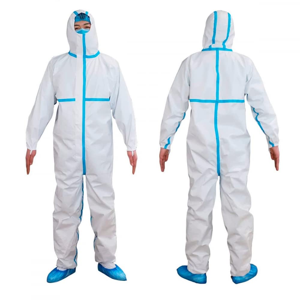 Tuta di Protezione Cat. III Livello 2 Tipo 3,4,5,6 Non Sterile, Monouso, Zip, Cappuccio (170)