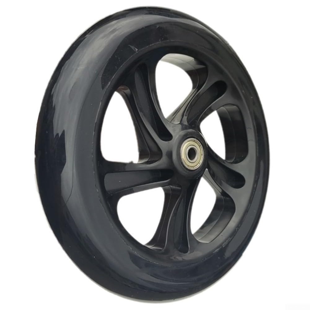 Front Wheel 200mm Scooter Replacement with Bearing for Adult Scooters and Wheelchairs High Elasticity and Silent Design (Black)