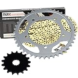 Max Motosports Gold O-Ring Chain and Sprocket Kit replacement for Suzuki GSXR 750 GSX-R750 2006 2007...