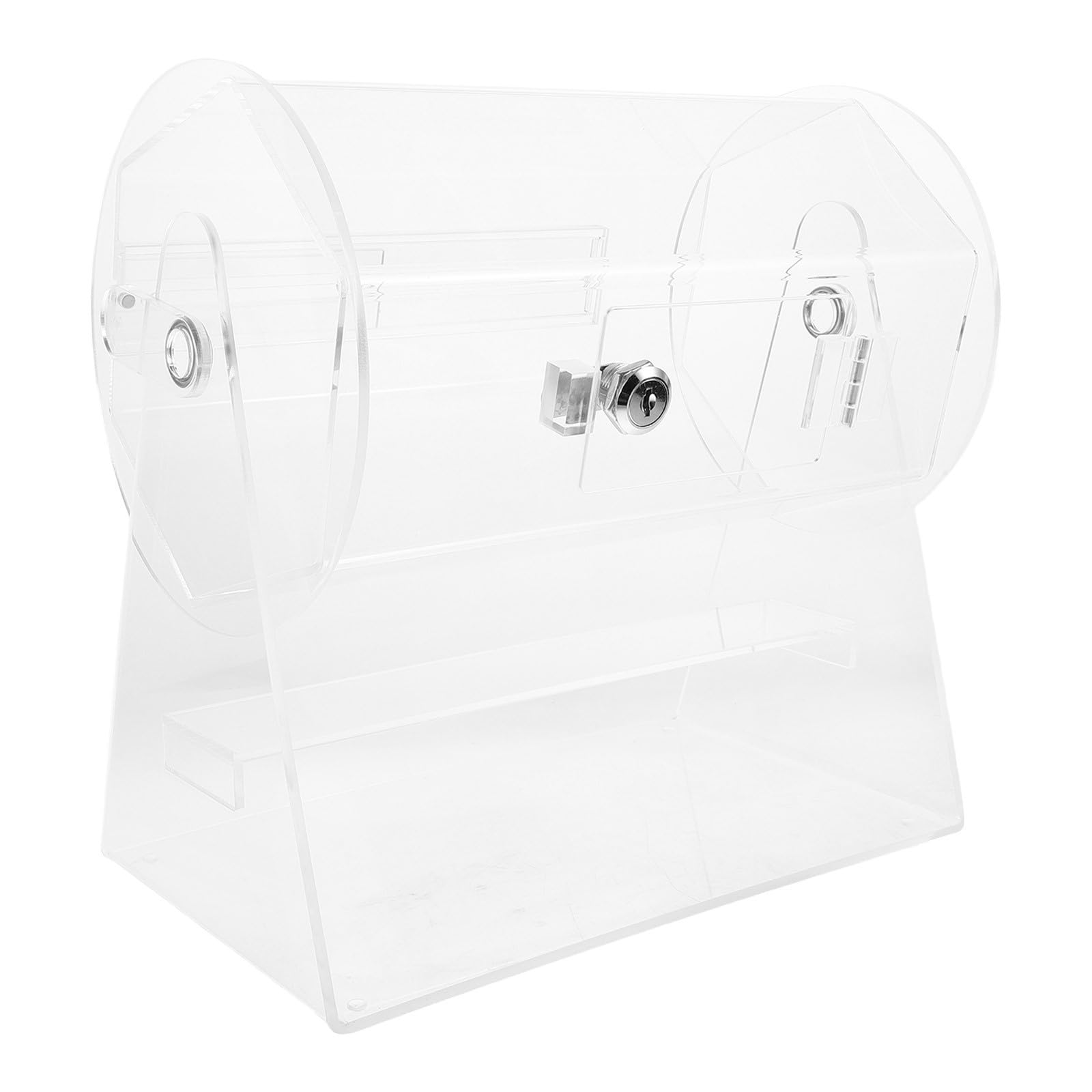 Caja de rifa de acrílico giratoria para sorteos y eventos comerciales