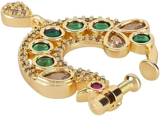 The Great Indian Store Traditional Peacock Design Non-Piercing Screw Press Nose Pin/Nath Clip on For Women