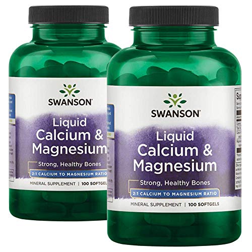 Swanson Liquid Calcium & Magnesium 300/150 Milligrams 200 Sgels 2 Bottles