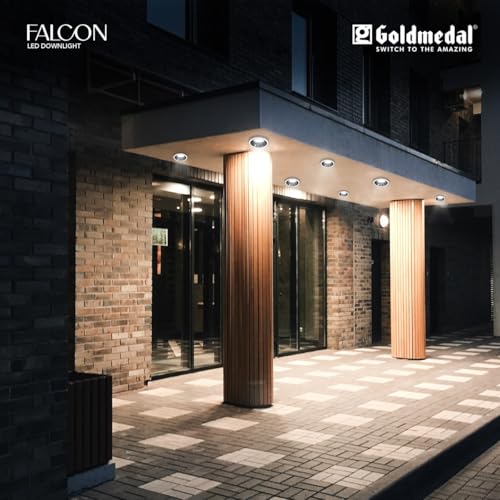 Image of Goldmedal Falcon 7W LED Round Downlight (WH+GB) for Home, Office & Shop - Neutral White (3000K) |Recessed Light for False Ceiling | Cut-Out: O75mm | Body Colour: White | for Indoor Application