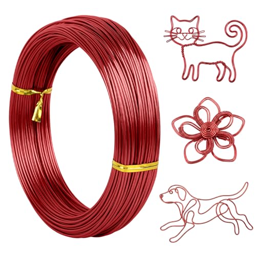 Image of Tenn Well 165ft 18 Gauge Aluminum Craft Wire Red Bendable for Jewelry