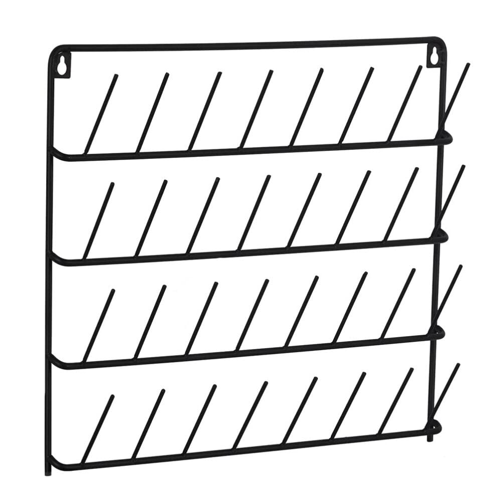 VILLCASE Bobines Support de Filetage en Métal, 32 Bobines Support de Mural e de Broderie Organisateur de de Tressage en Fer Noir avec Chevilles pour Quilting