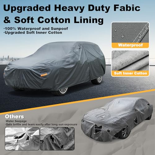 Image of GUNHYI Multi-Layer Large SUV Car Cover Waterproof All Weather Heavy Duty, Universal Fit Cadillac Escalade ESV, Chevrolet Chevy Suburban, Ford Expedition Max, GMC Suburban, Lincoln Navigator LWB etc.